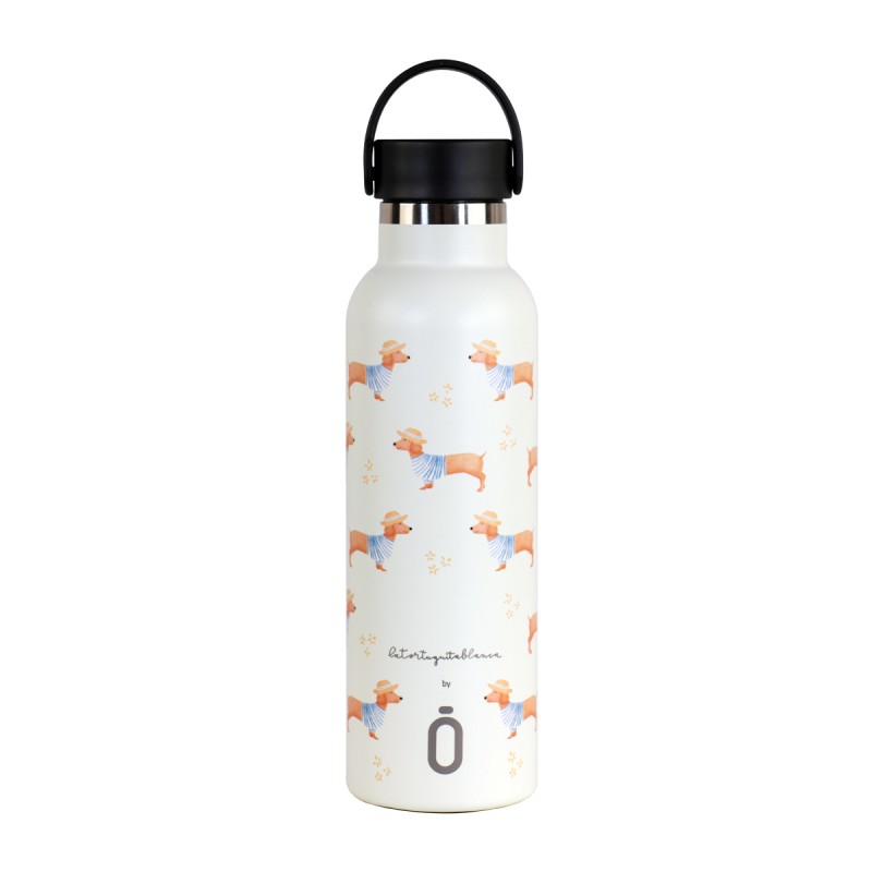BOTELLA TERMICA RUNBOTT 600ML +TAPON STANDARD TORTUGUITA BLANCA DOGS