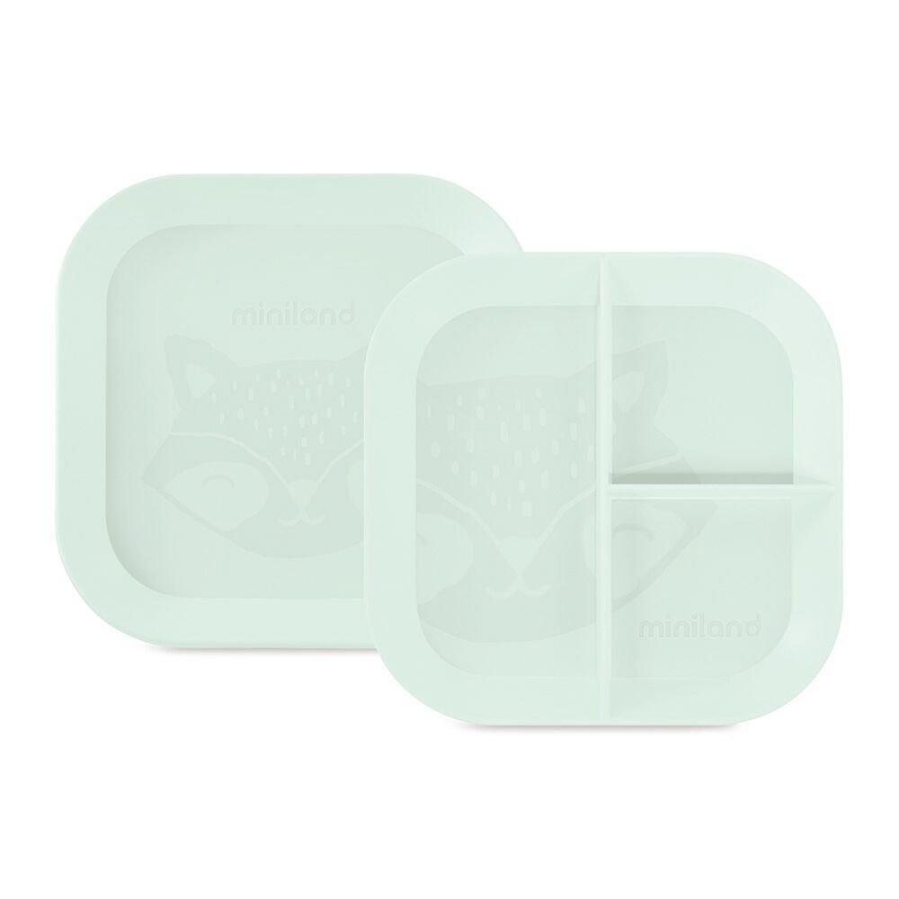 SET DE 2 PLATOS COMPARTIMENTADO Y CUADRADO DOLCE MINT