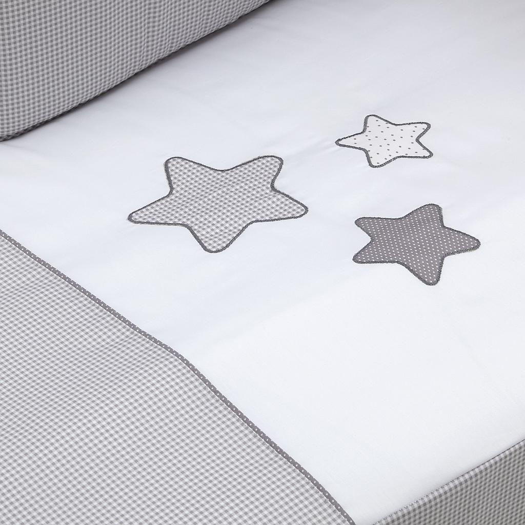 COLCHA+PROTECTOR CUNA 60 NIGHT GRIS