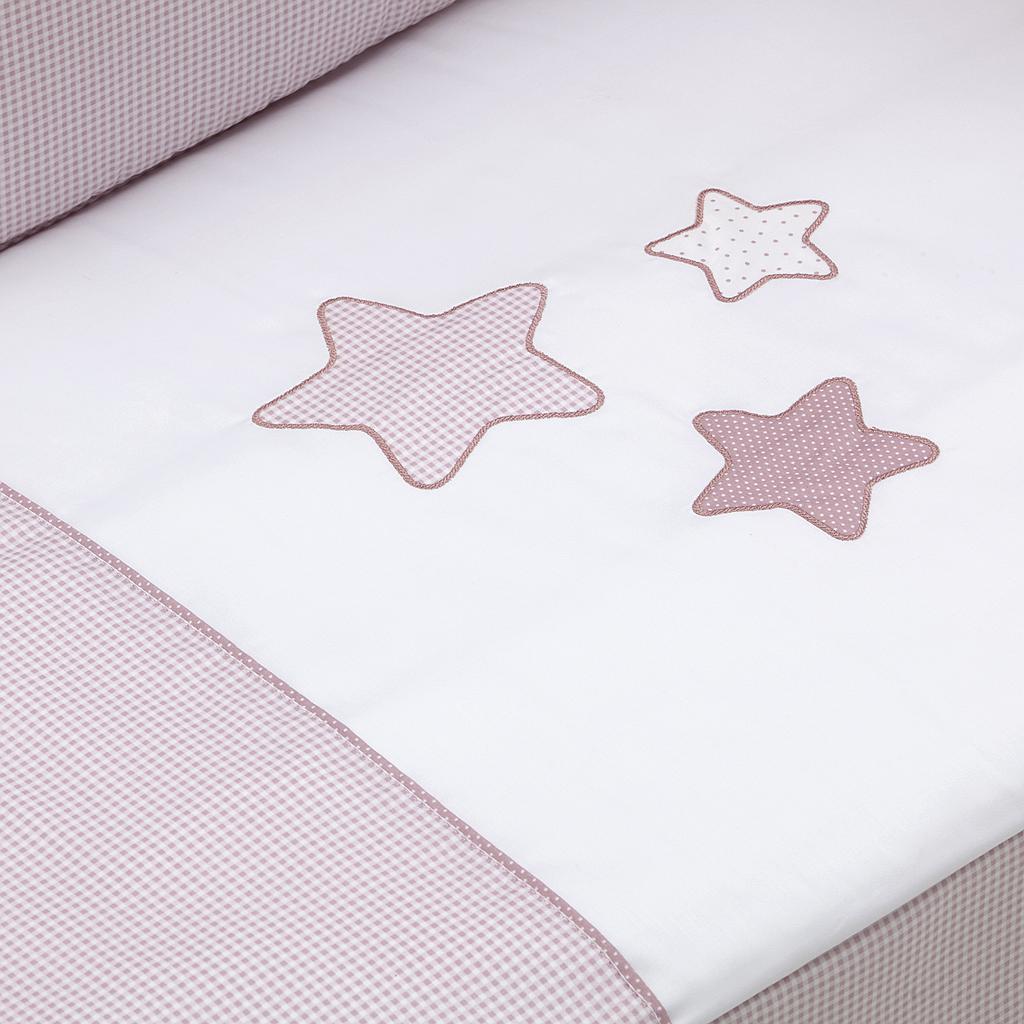 COLCHA+PROTECTOR CUNA 60 NIGHT ROSA