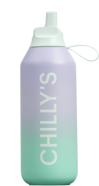 BOTELLA CHILLY´S SERIE 2 FLIP 500ML OMBRÉ MORNING HAZE