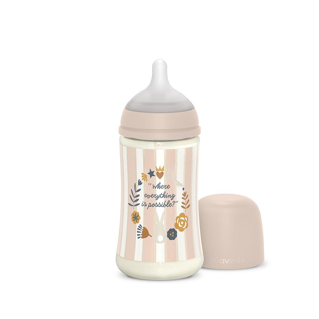 BIBERON Poliamida 270ML WONDERLAND RAYAS ROSA +3M