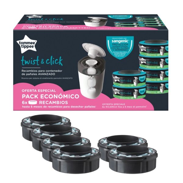 RECAMBIO SANGENIC 6 UNDS TWIST&amp;CLICK green film promo