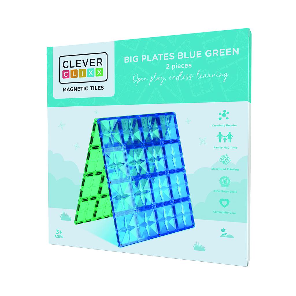 CLEVERCLIXX BASES CUADRADAS AZUL &amp; VERDE 2 Piezas