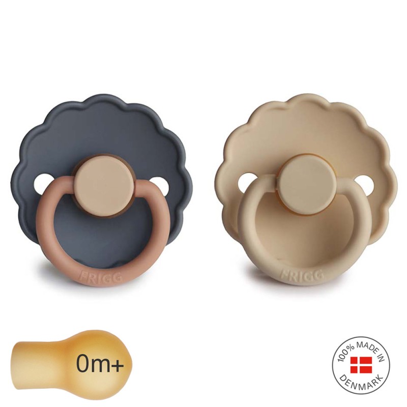 Pack 2 Chupetes FRIGG Block Latex DAISY 0m+ Aurora/Croissant