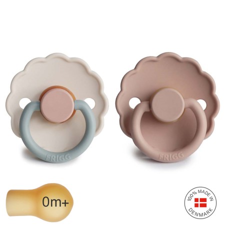 Pack 2 Chupetes FRIGG Block Latex DAISY 0m+ Blush/Cotton Candy