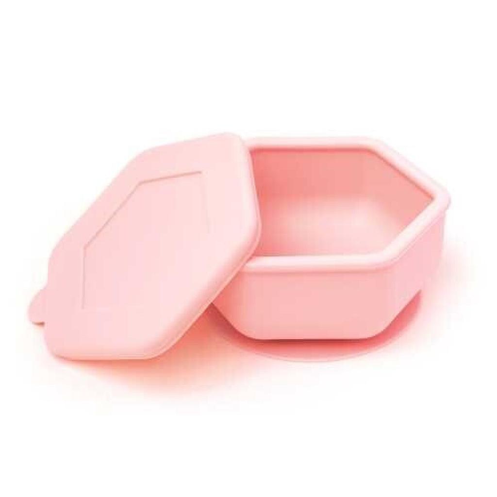 BOL SILICONA CON SUCCIÓN Y TAPA ROSA