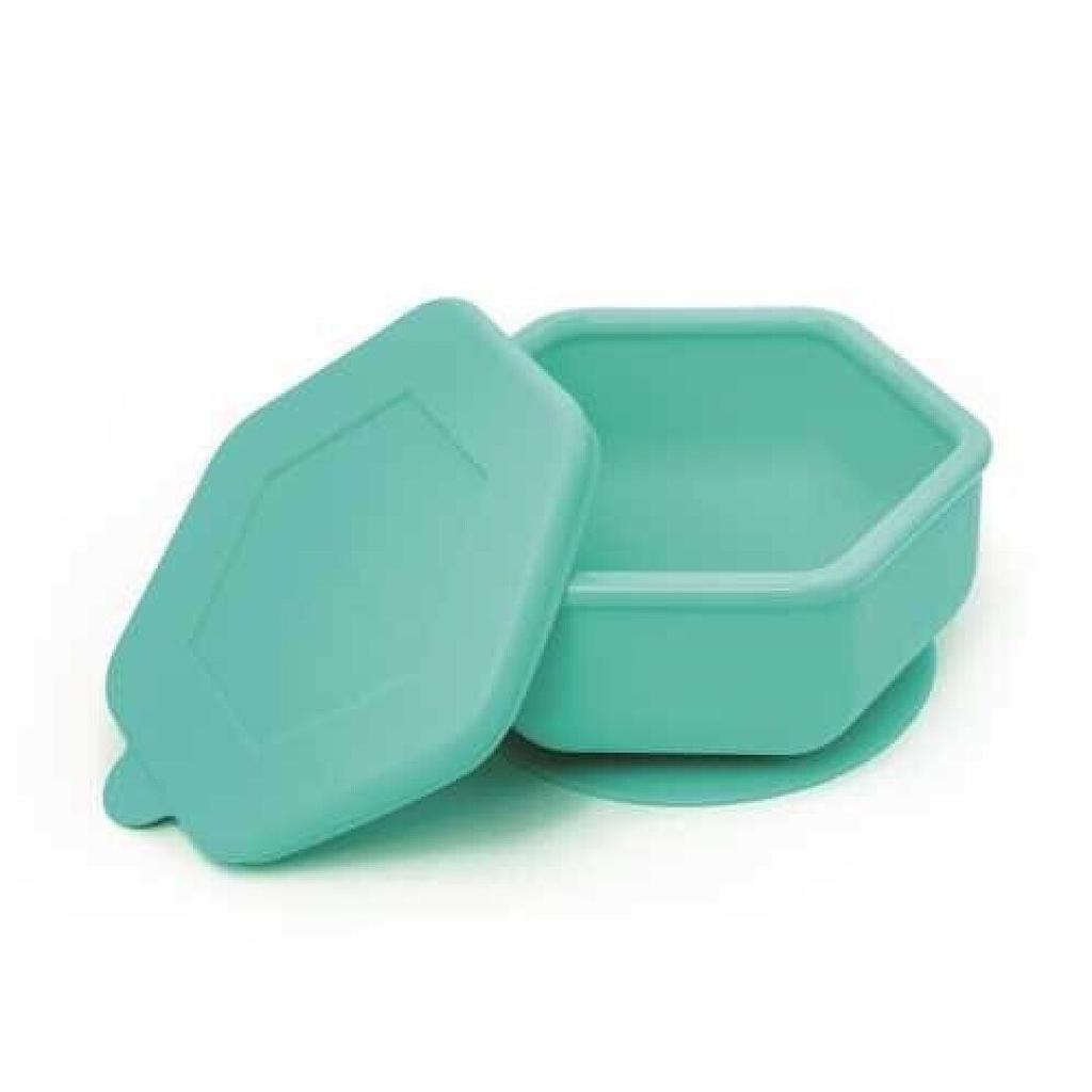 BOL SILICONA CON SUCCIÓN Y TAPA MENTA