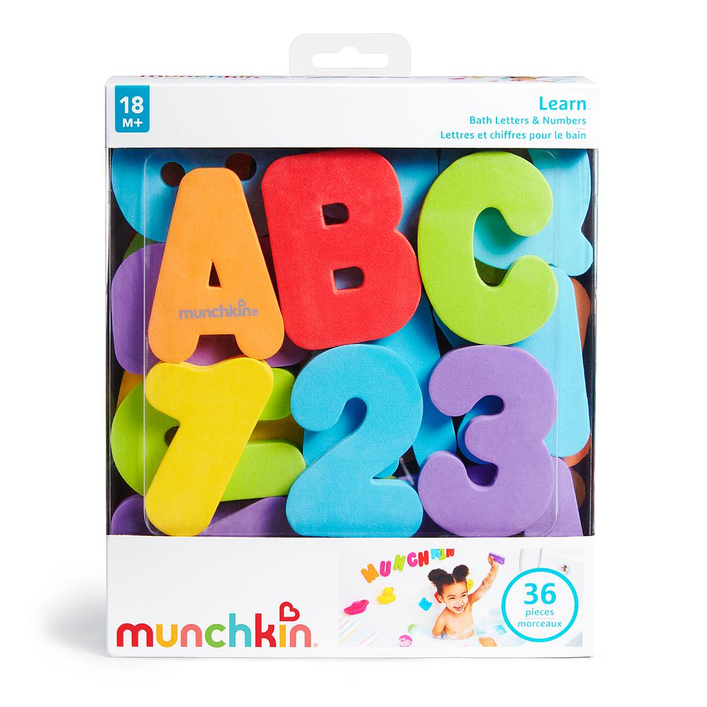 MUNCHKIN Letras y Numeros para el baño adherentes, Pack 36 unidades