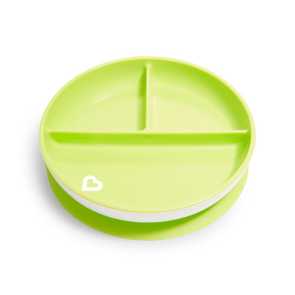 MUNCHKIN Stay Put - Plato con Ventosa y compartimentos, 1 Unidad surtido 4 colores