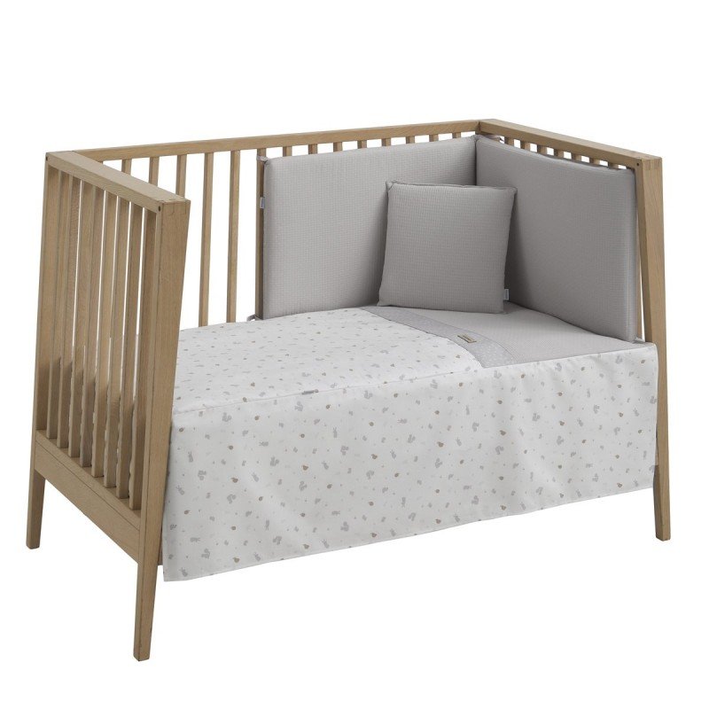 COLCHA+PROTECTOR CUNA 60 ARDI GRIS