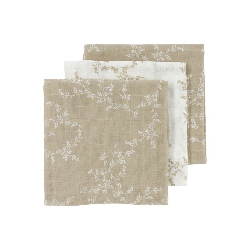 MUSELINA MEDIANA PACK 3 UNDS - 70X70CM - BRANCHES SAND