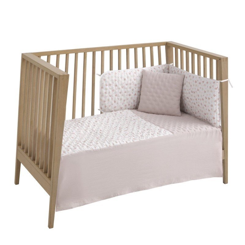 COLCHA+PROTECTOR CUNA 60 BRANCH ROSA