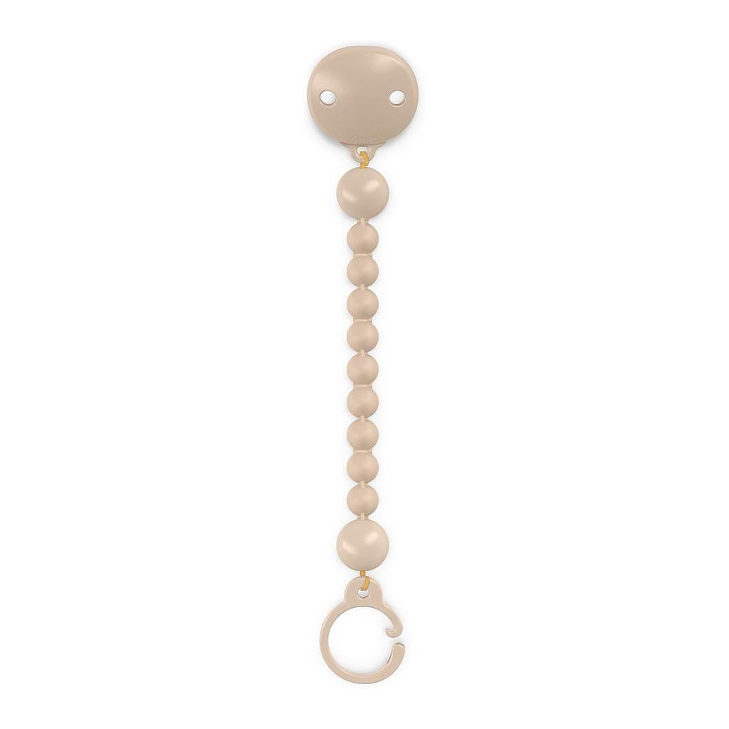 CADENA CHUPETE C/BROCHE BOLITAS SILICONA BEIG SOFT