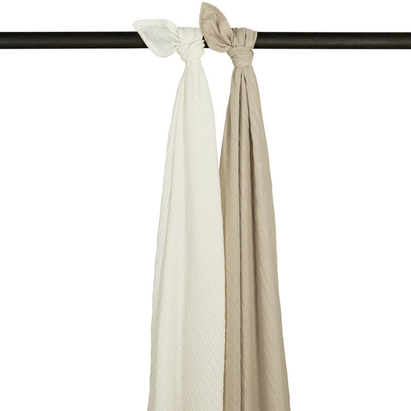MUSELINA LAVADA GDE PACK DE 2 120x120 CM ME-UNI OFF WHITE/SAND