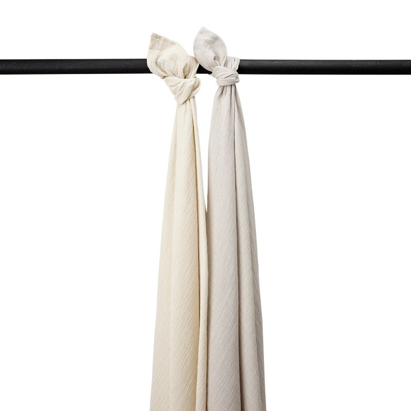 MUSELINA LAVADA GDE PACK DE 2 120x120 CM ME-UNI SOFT SAND/GREIGE