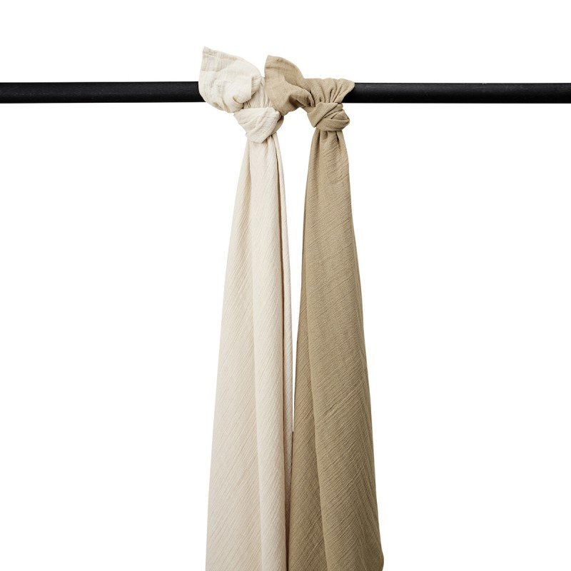 MUSELINA LAVADA GDE PACK DE 2 120x120 CM ME-UNI SOFT SAND/TAUPE