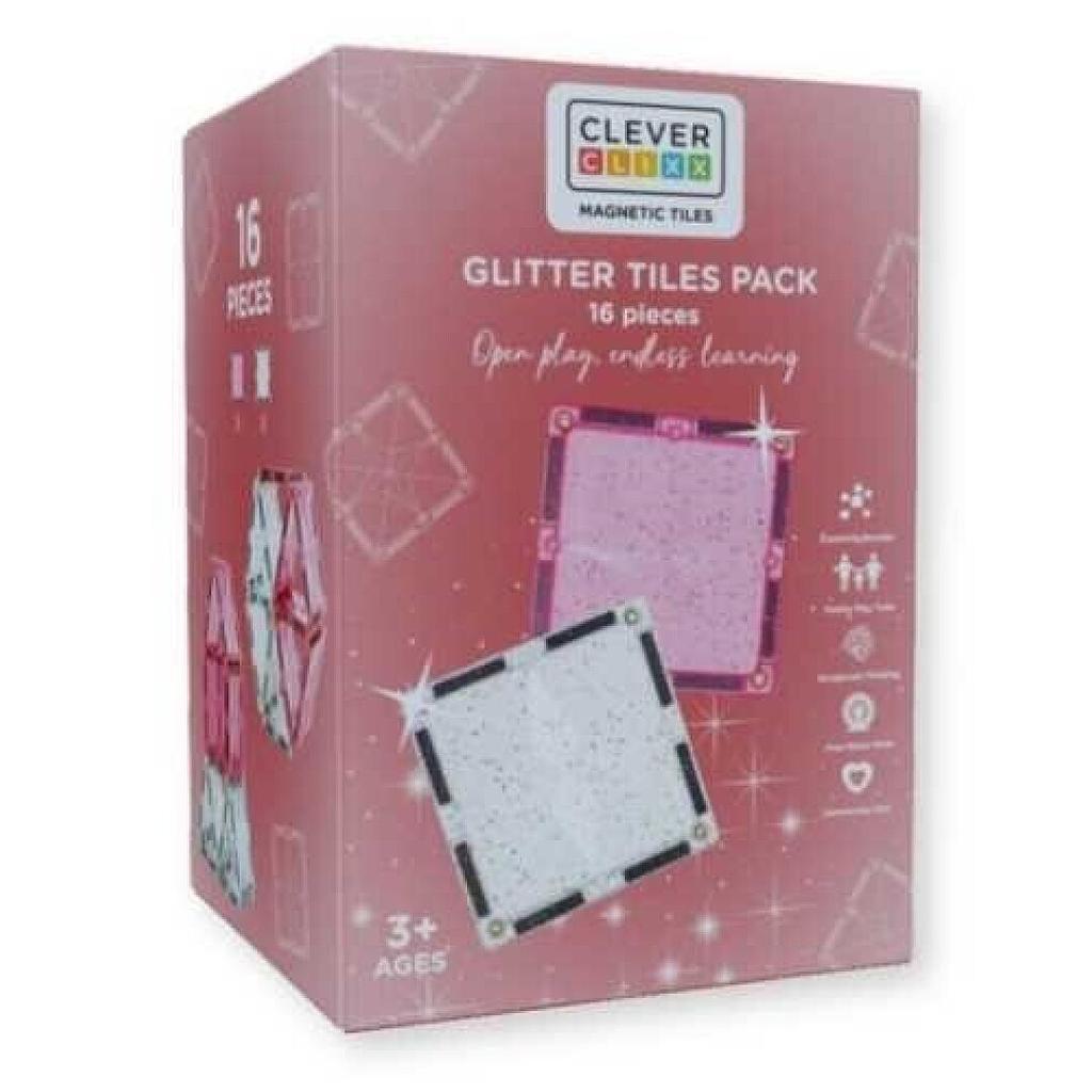 CLEVERCLIXX PACK GLITTER BLANCO &amp; ROSA 16 piezas