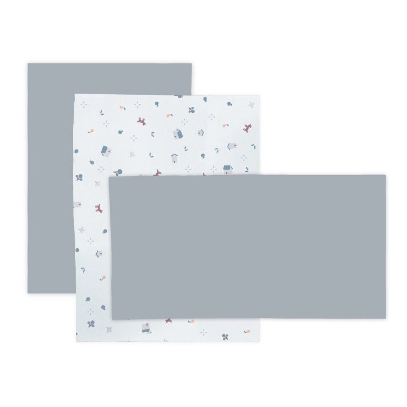 SABANA CUNA 3 PCS (CUNA 60) 100X165 CM HOUSE AZUL