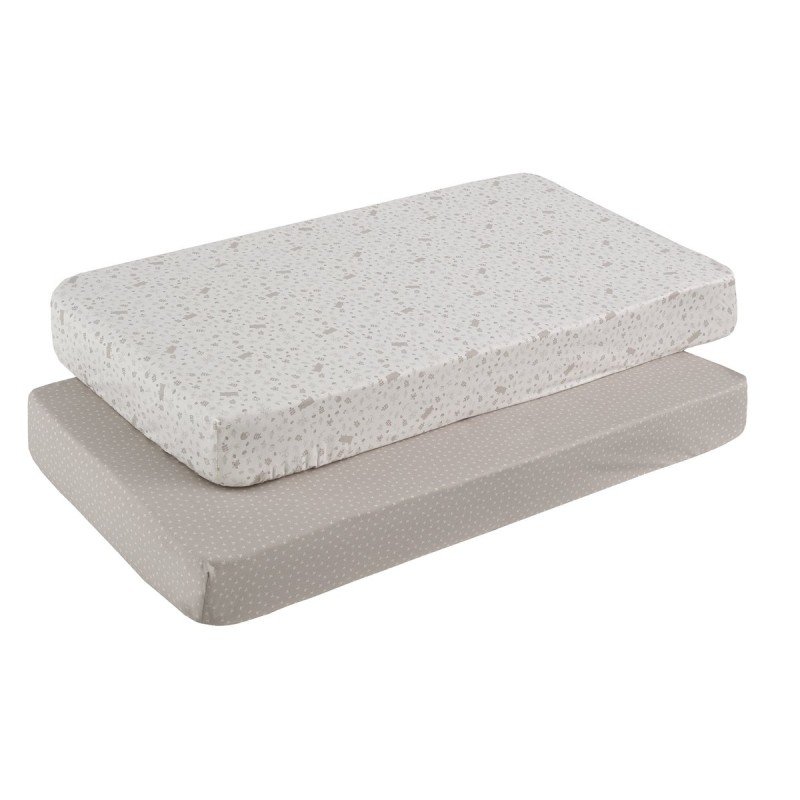 SABANA BAJERA CUNA 60 PACK 2 UNDS ABETE BEIG