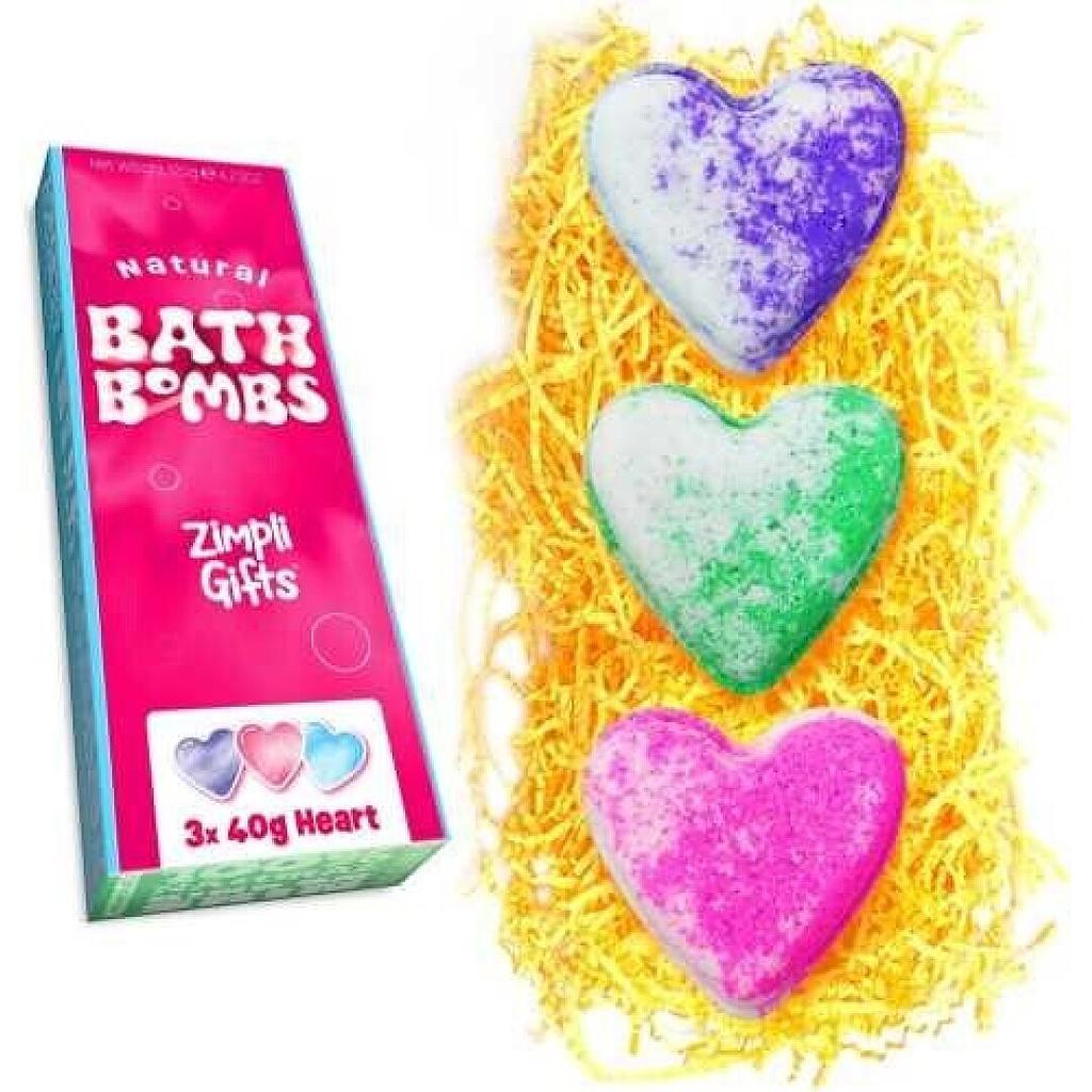PACK REGALO 3 BOMBAS DE BAÑO CORAZON 3x40gr.