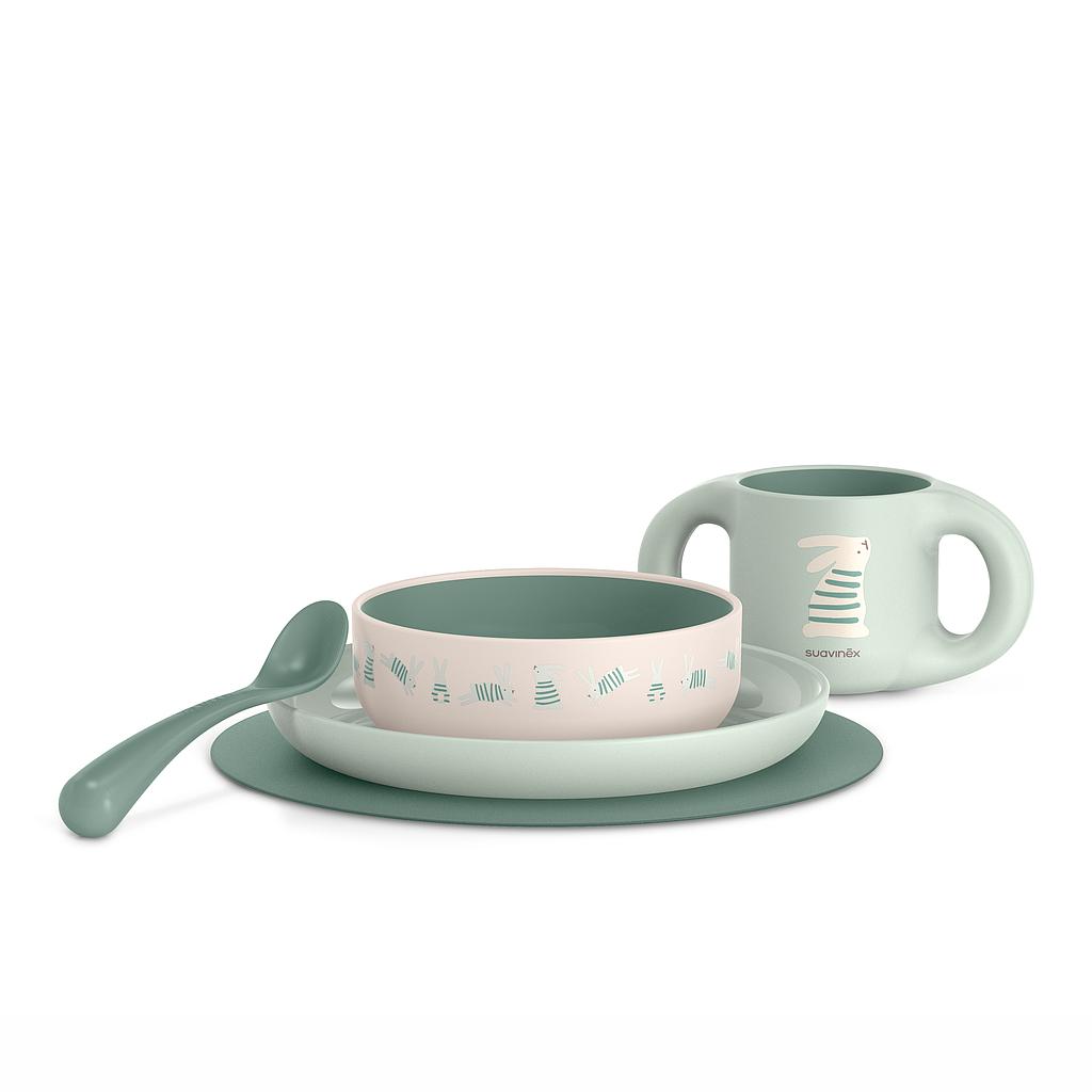 VAJILLA INFANTIL 5 PCS WONDERLAND'26 VERDE +6M