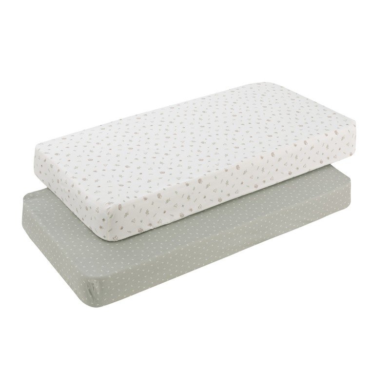 SABANA BAJERA CUNA 60 PACK 2 UDS. 60x120x17 CM CALMA VERDE