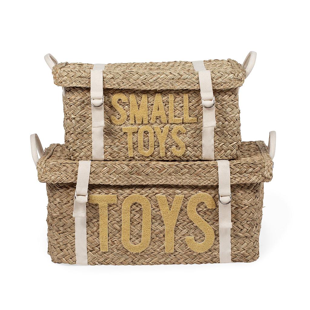 SET DE 2 CESTAS DE JUGUETES RATAN AMARILLO