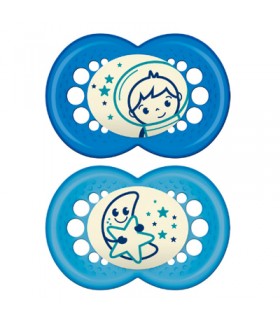 MAM CHUPETE NIGHT SILICONA 16M+ 2UNDS