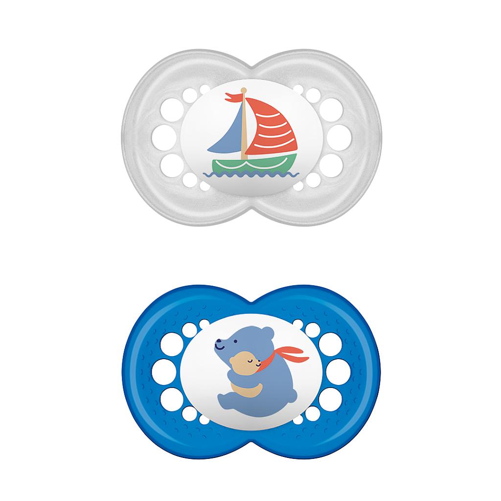 MAM CHUPETE ORIGINAL 6M+ SILIC 2UN AZUL