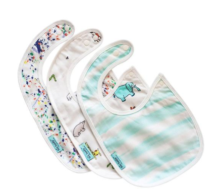 BABERO REDONDO PACK 3 ANIMALES AZUL GRAF