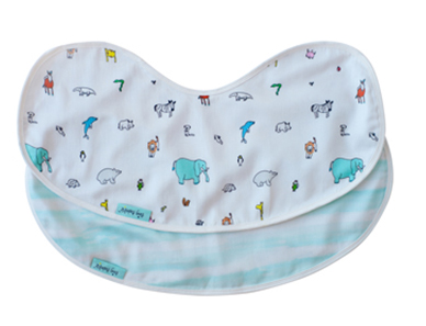 BABERO HOMBRO PACK 2UNDS ANIMALES AZULES