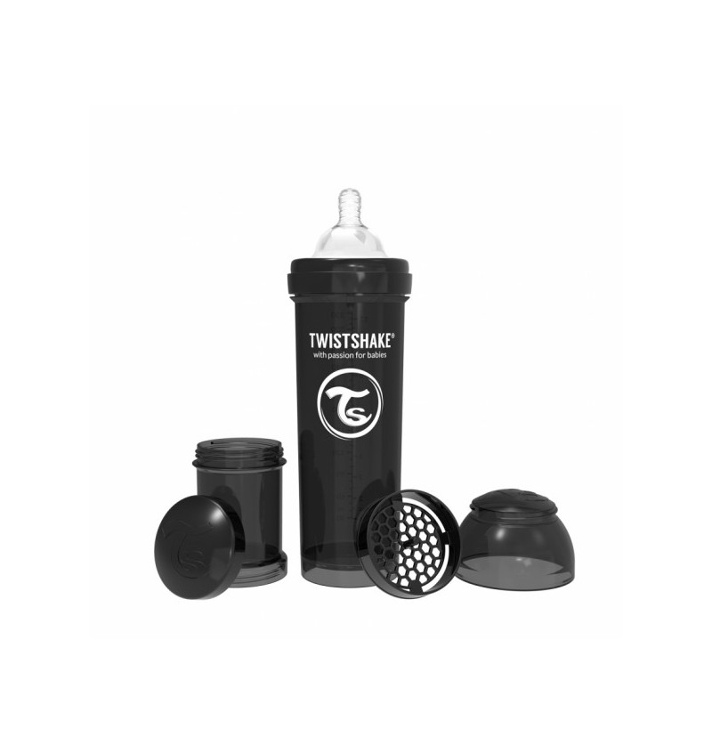 TWISTSHAKE BIBERON ANTICOL.180ML NEGRO +0M