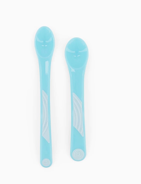 CUCHARAS RECTAS 6M+ 2UN PASTEL AZUL