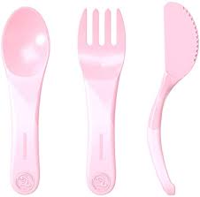 TWISTSHAKE CUBIERTOS 6M+ PASTEL ROSA