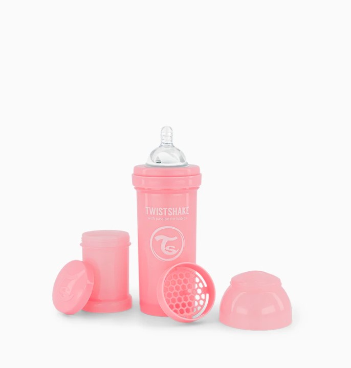 TWISTSHAKE BIBERON 260ML PASTEL ROSA +2M