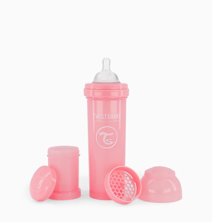 TWISTSHAKE BIBERON 330ML PASTEL ROSA