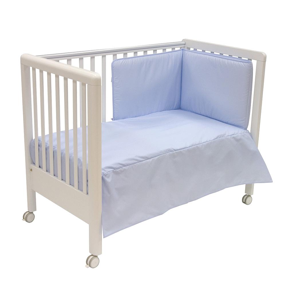 COLCHA+PROTECTOR CUNA 60 LISO CELESTE