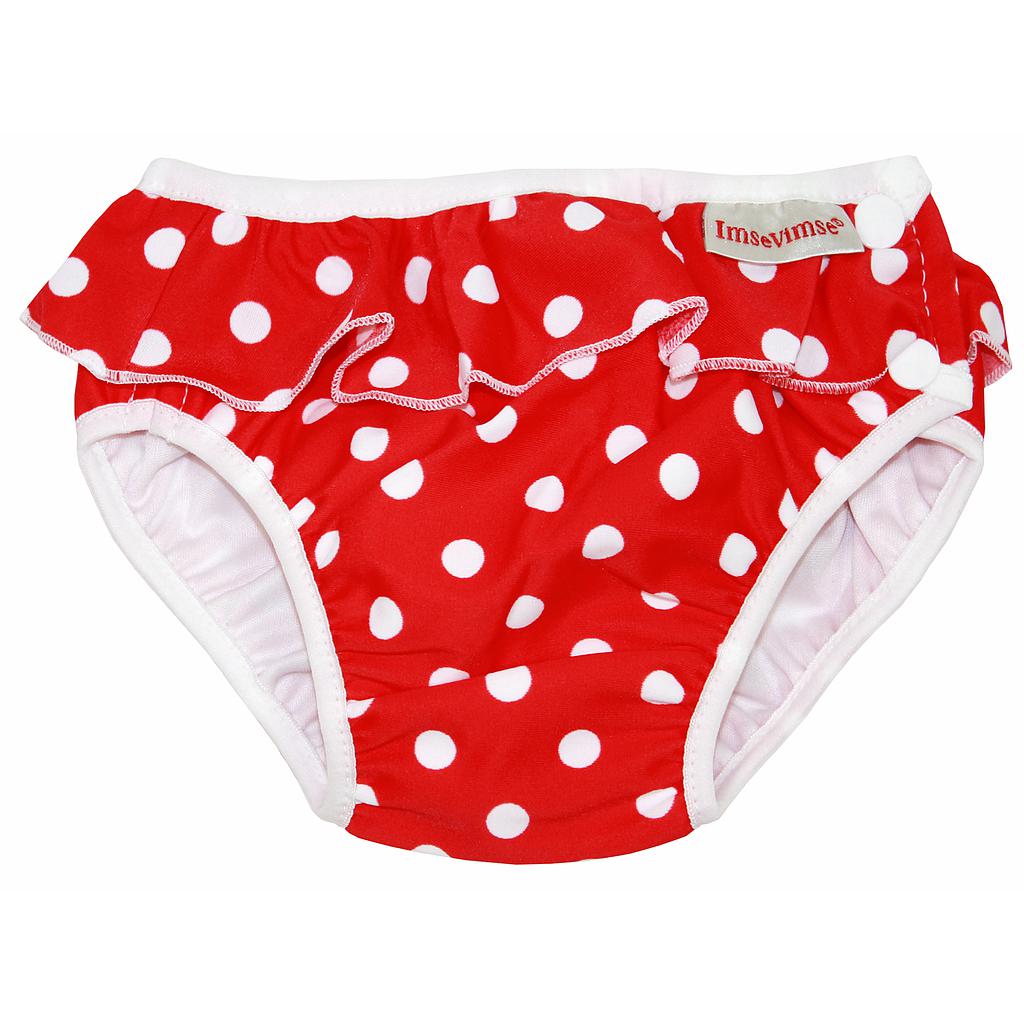 BAÑADOR PAÑAL LUNARES ROJO T.M