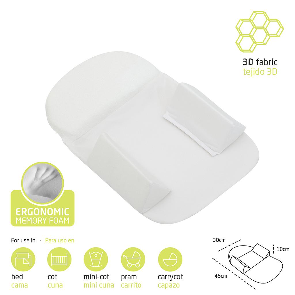 COLCHON C/SOPORTE ESPALDA LISO BLANCO