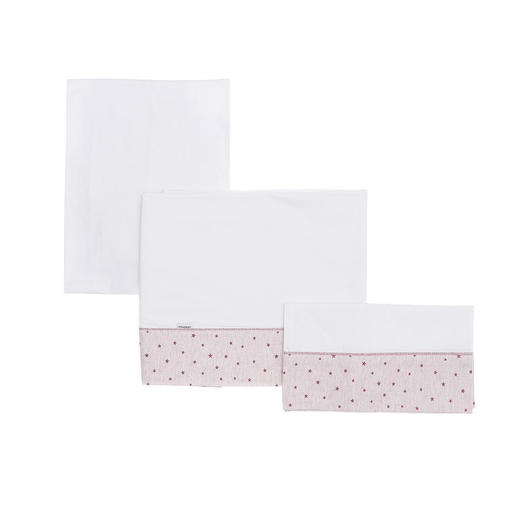 SABANA CUNA 3 PCS 70 STELA ROSA