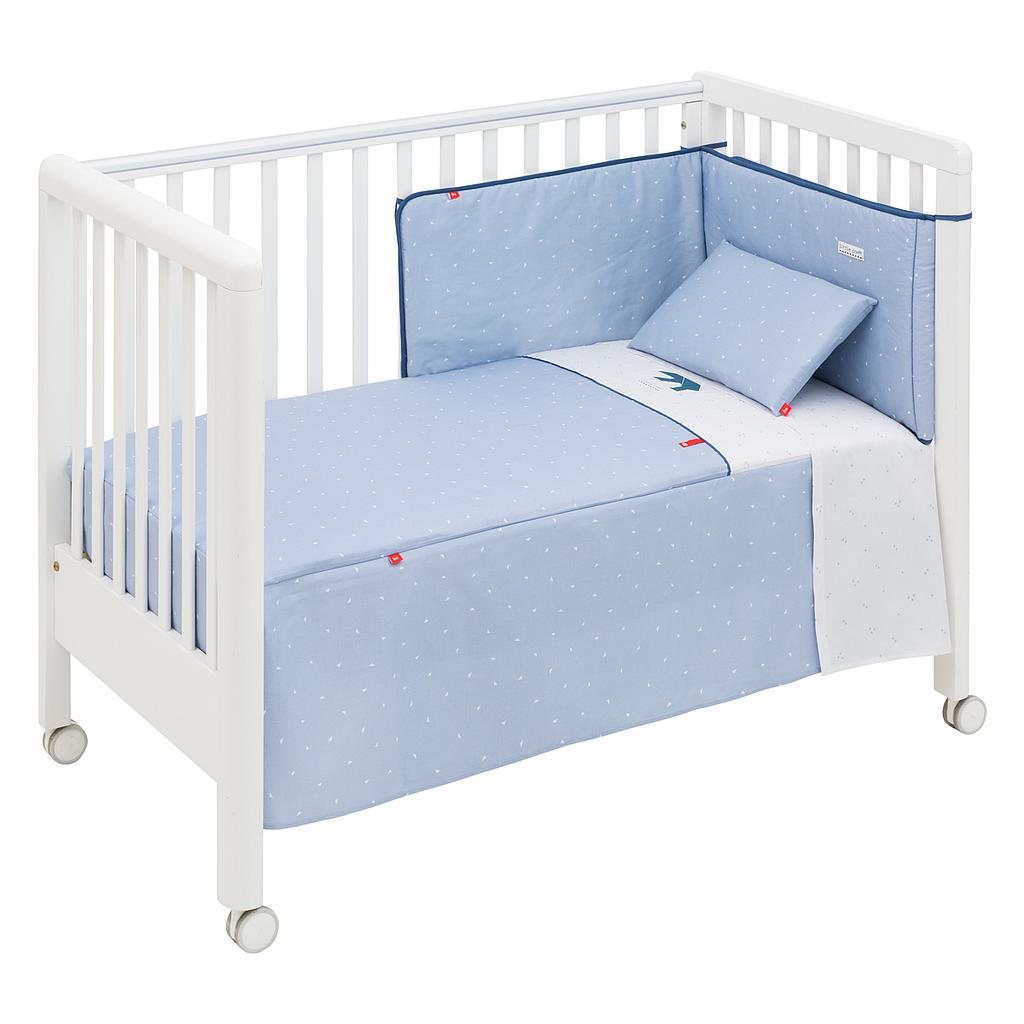 JUEGO 5PCS COLCHA 60 BE ORIGAMI CELESTE