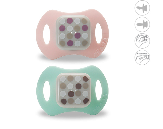 LOTE 2 CHUPETES REVERSIBLE SILICONA 2ºEDAD PASTEL