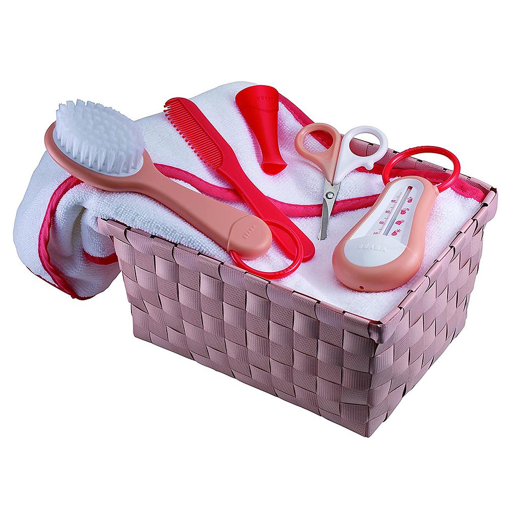 CESTA DE REGALO ASEO Y BAÑO CORAL