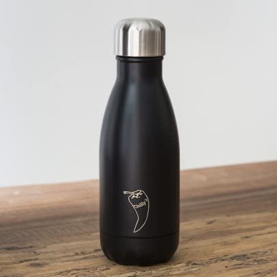 BOTELLA INOX CHILLY 300ML MATE NEGRO