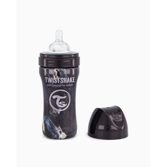 BIBERON ACERO ANTICOL.330ML MARBLE BLACK +4M