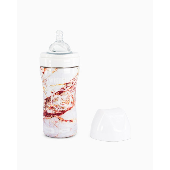 BIBERON ACERO ANTICOL.330ML MARBLE WHITE +4M