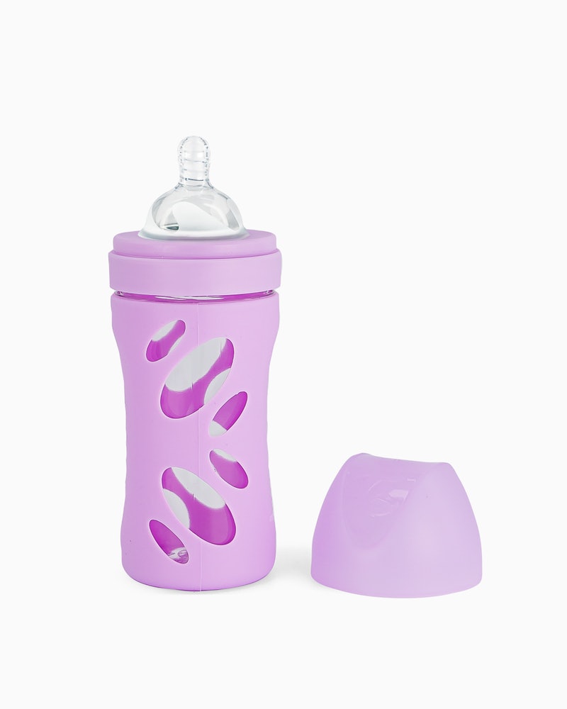 BIBERON CRISTAL ANTICOL.260ML PASTEL MORADO +2M
