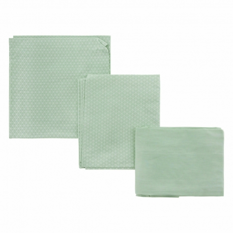 SABANA CUNA 3 PCS CUNA 60 100X165 CM BE MOON VERDE