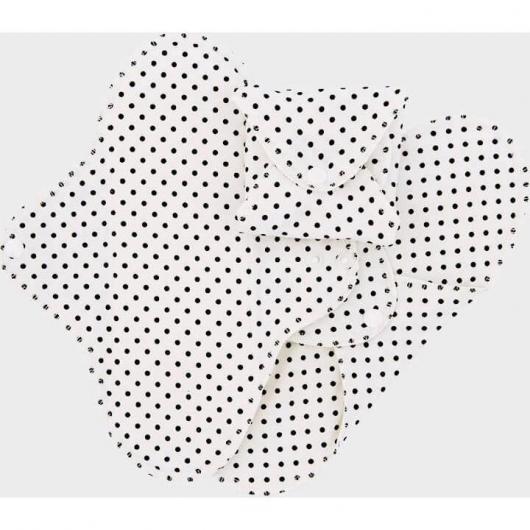 COMPRESA DE DIA BLANCA&amp;LUNAR NEGRO ALG.ORG.3UNDS